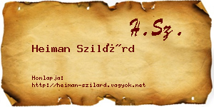 Heiman Szilárd névjegykártya