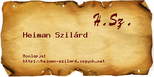 Heiman Szilárd névjegykártya